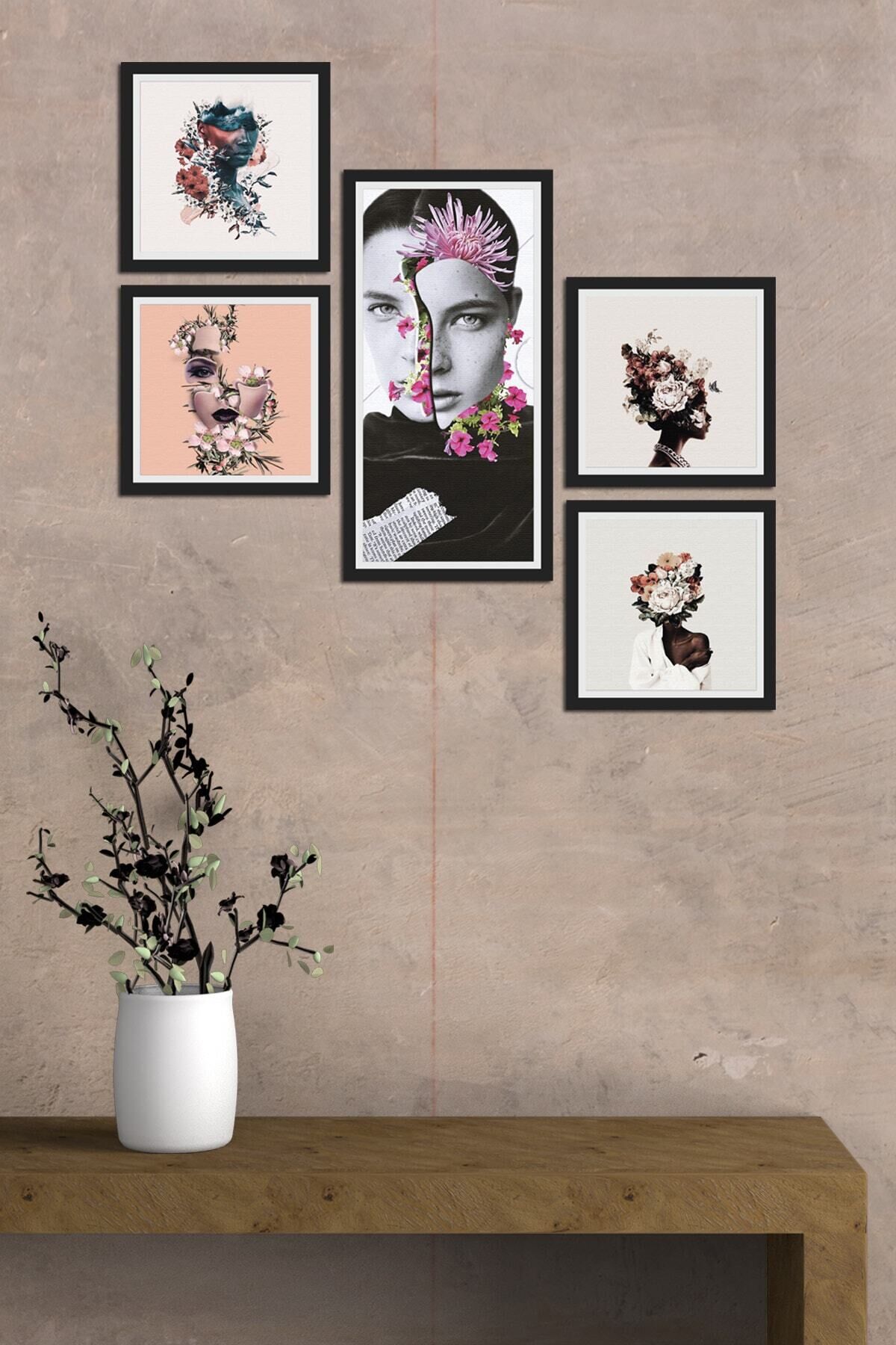 Collage Style 5 Parçalı Mdf Tablo Atf233