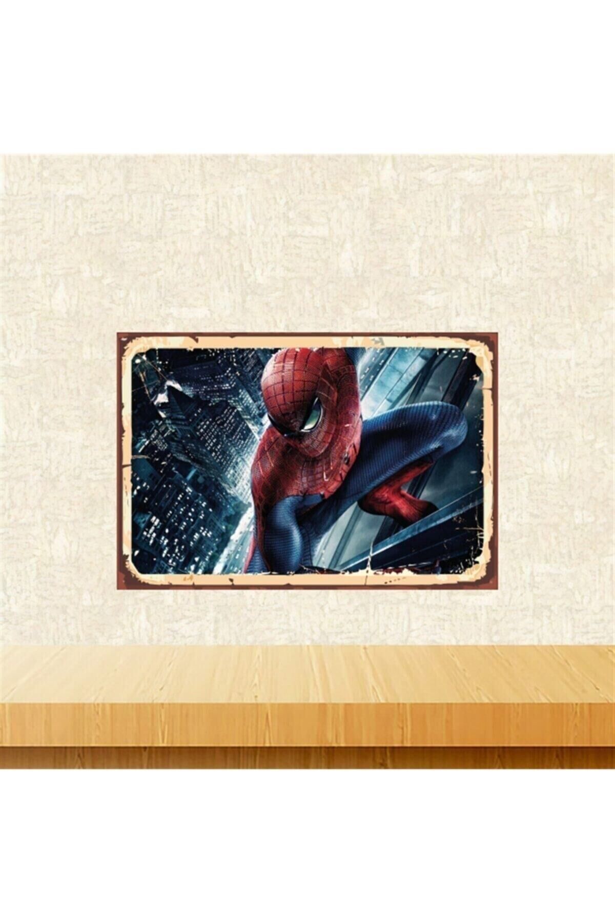 Örümcek Adam Tasarımlı Retro Ahşap Tablo Tkfx5641