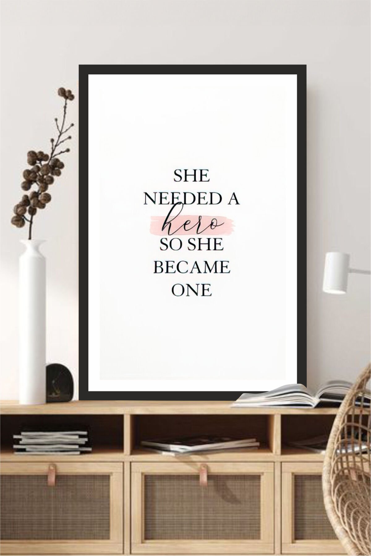 motto yazılı çerçeve görünümlü mdf tablo