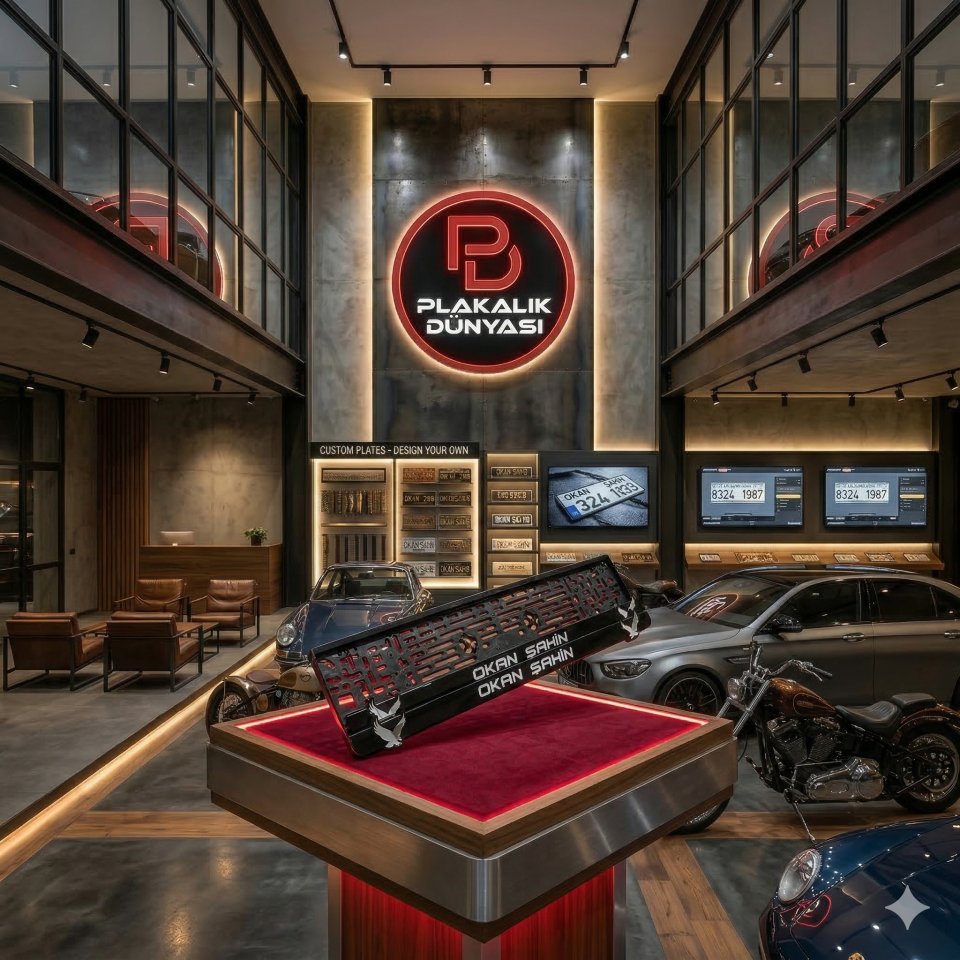 Kişiye Özel Kartal Logolu Kişiye Özel Plakalık 2’li Set | 3D Pleksi Araç Plakalık