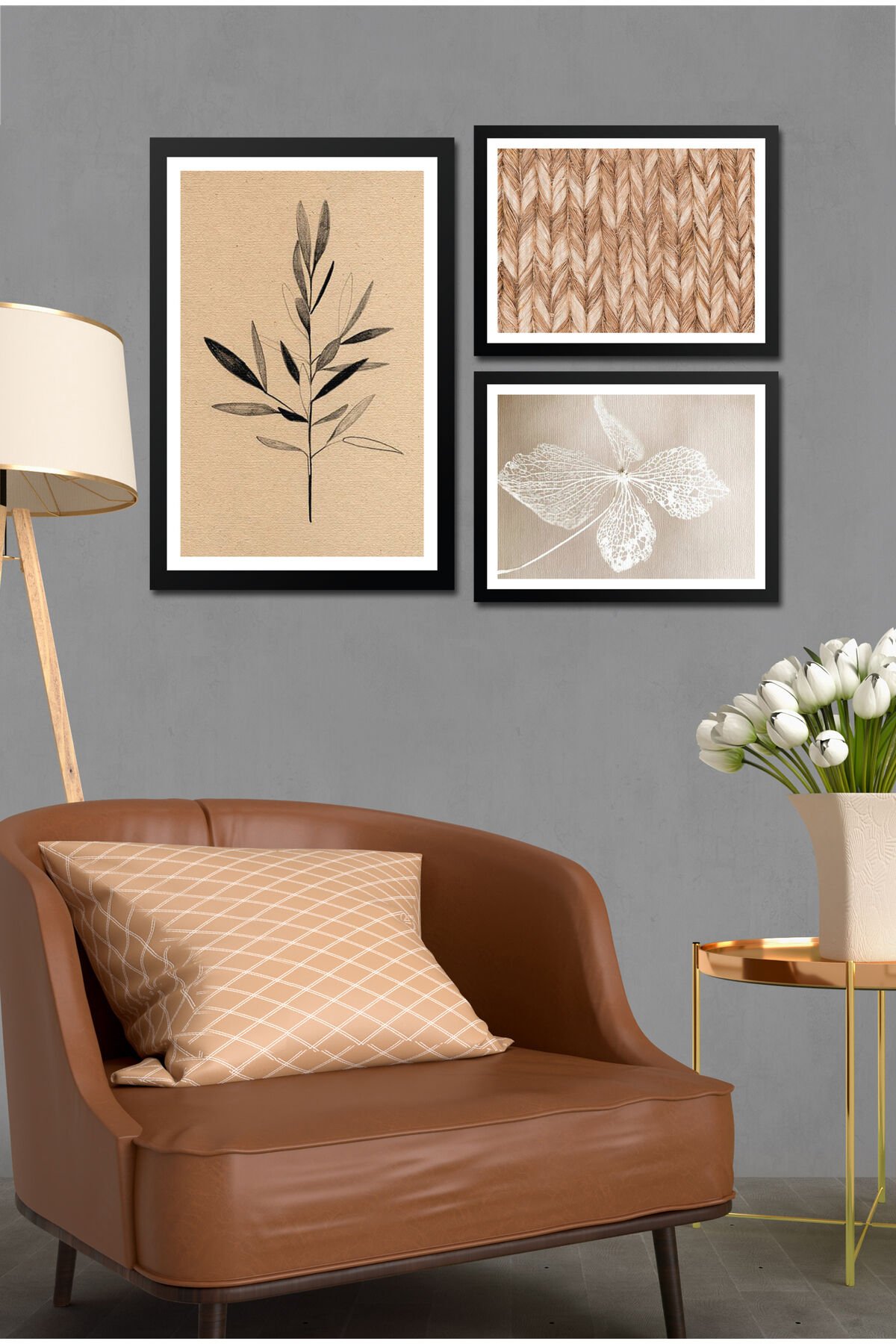 Parçalı Çerçeve Görünümlü Mdf Tablo Seti DNS