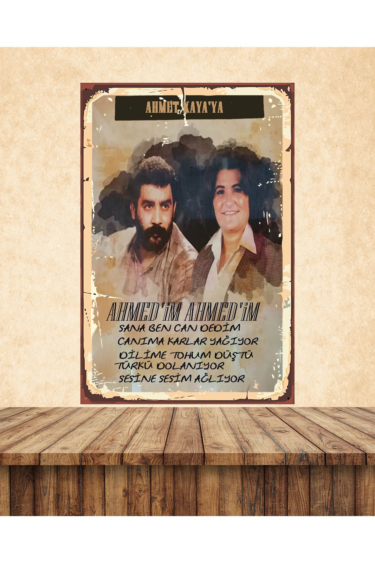 Ahmet Kaya Selda Bağcan Temalı 20 x 30 CM MDF Duvar Tablosu 06