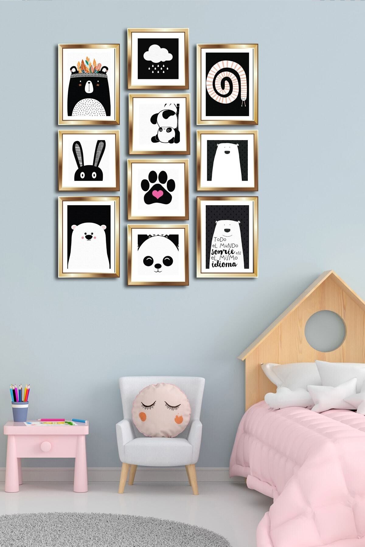 10 Parçalı Çerçeve Görünümlü Mdf Tablo Seti Flm167