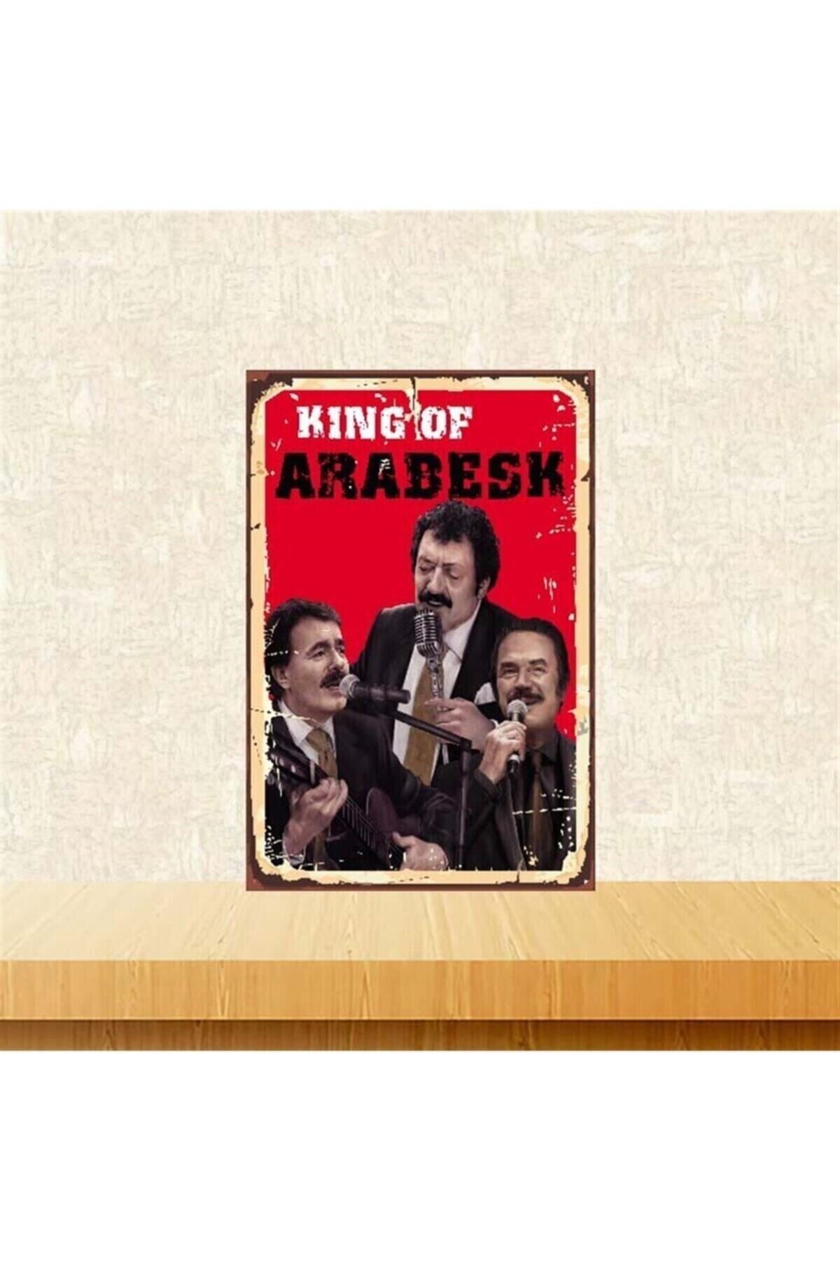 King Of Arabesk 20-30 Cm Retro Ahşap Poster