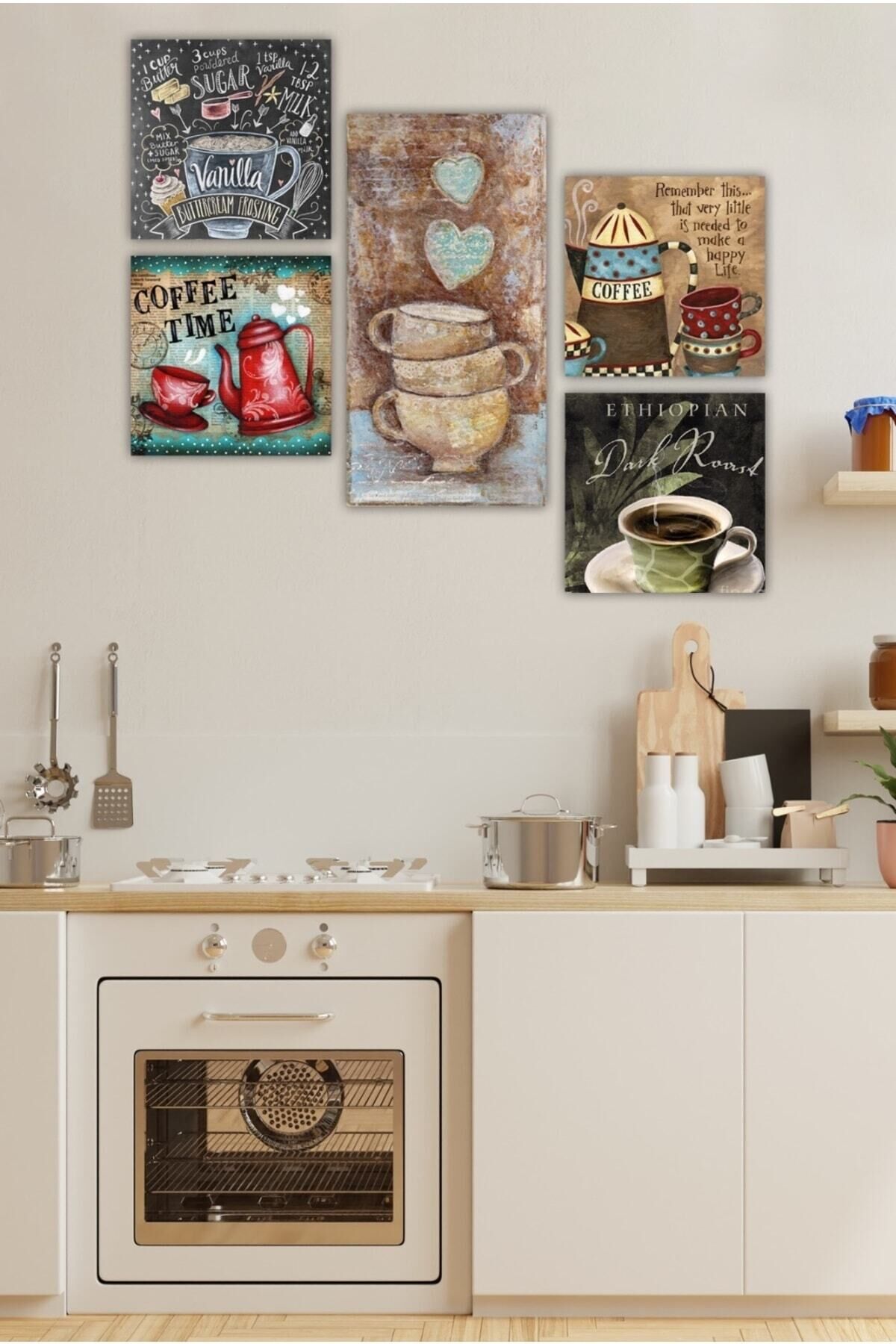 Collage Style 5 Parçalı MDF Tablo ATF107