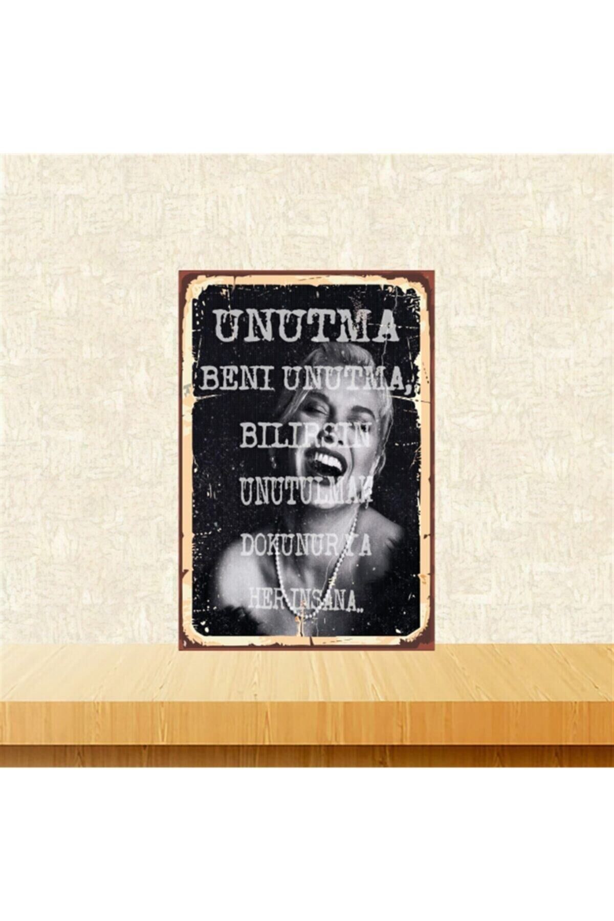 Sezen Aksu Beni Unutma 20-30 Cm Retro Ahşap Poster Tkfx4399