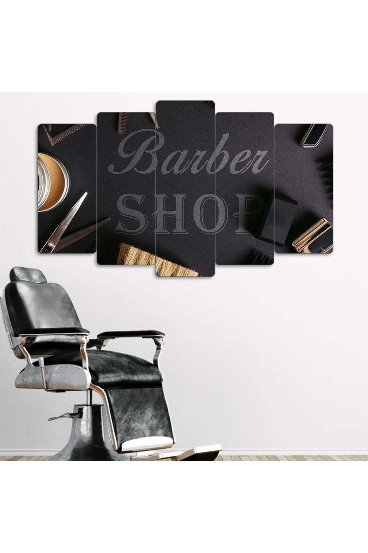 Barber Shop - 5 Parçalı Berber Tablo