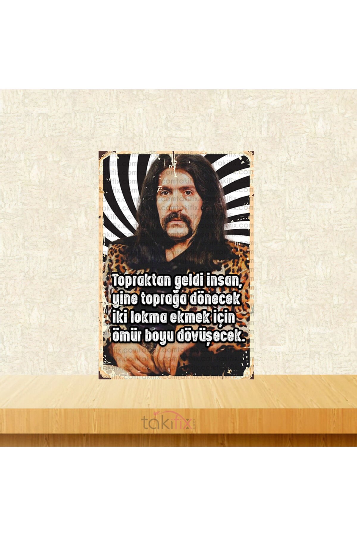 Barış Manço Topraktan Geldi İnsan 20x30 Cm Retro Ahşap Tablo