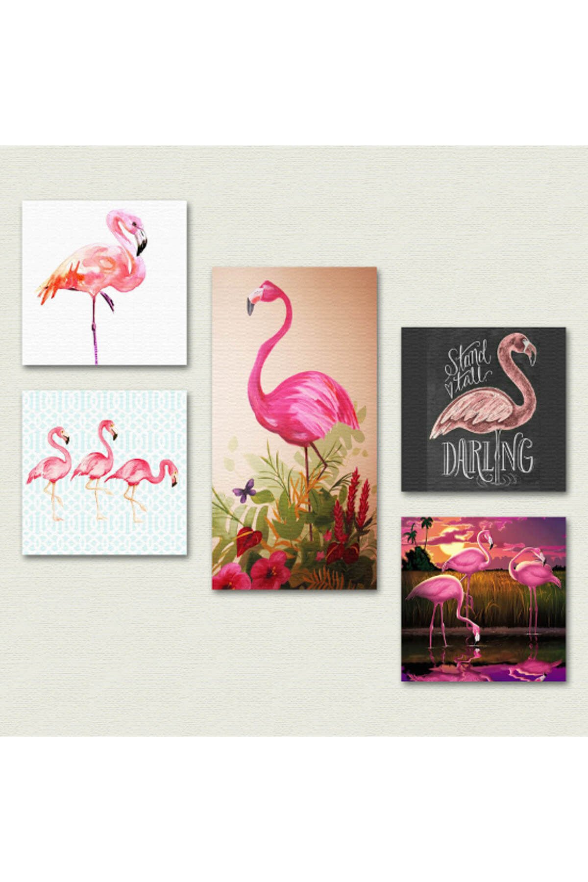 Collage Style 5 Parçalı MDF Tablo ATF192