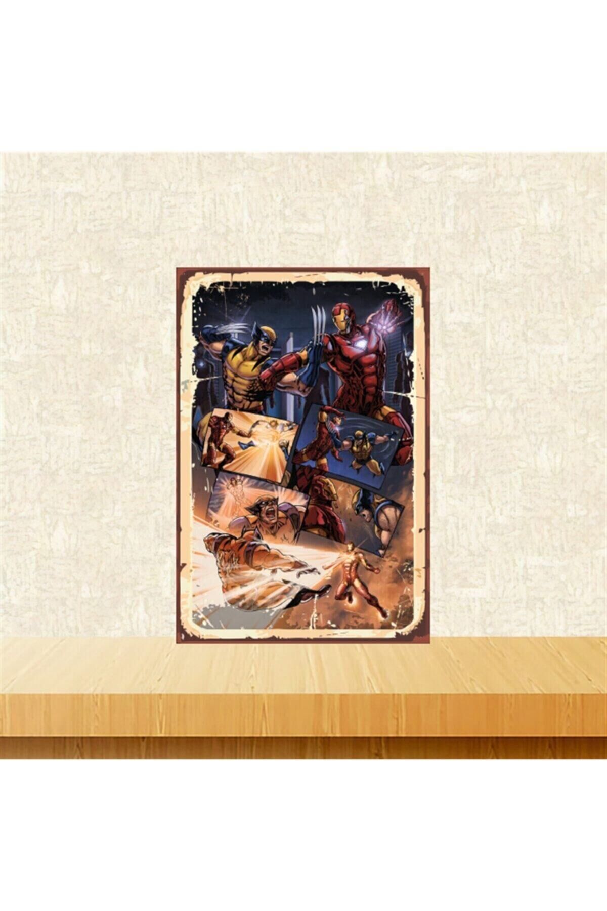 Marvel Comics Retro Ahşap Tablo Tkfx5027 20-30 Cm