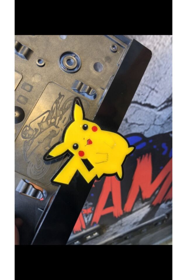 Pikachu Motor Plakalık 3D Takmatik Pleksi Lazer Kesim Universal (Tek Adet) pikachu plakalık, motor plakalık,