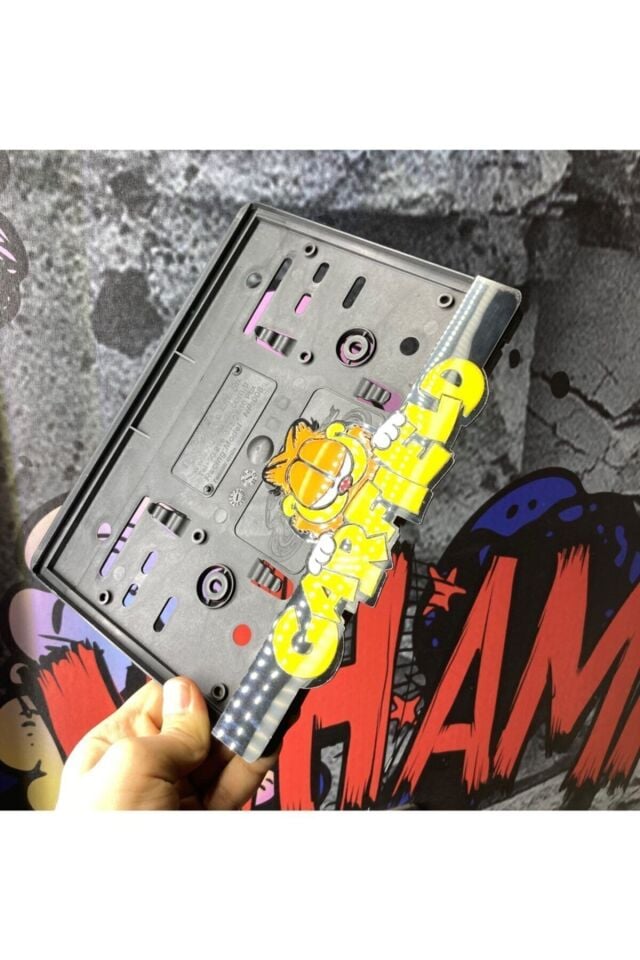 Garfield 3D Motor Plakalık Pleksi Takmatik Lazer Kesim,garfield plakalık, motor plakalık