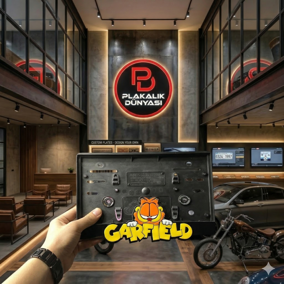 Garfield 3D Motor Plakalık Pleksi Takmatik Lazer Kesim,garfield plakalık, motor plakalık