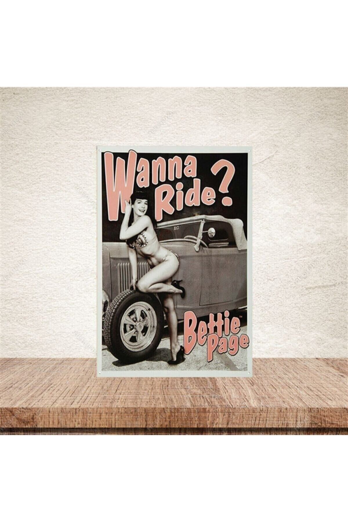 Wanna Ride? Retro Ahşap Poster