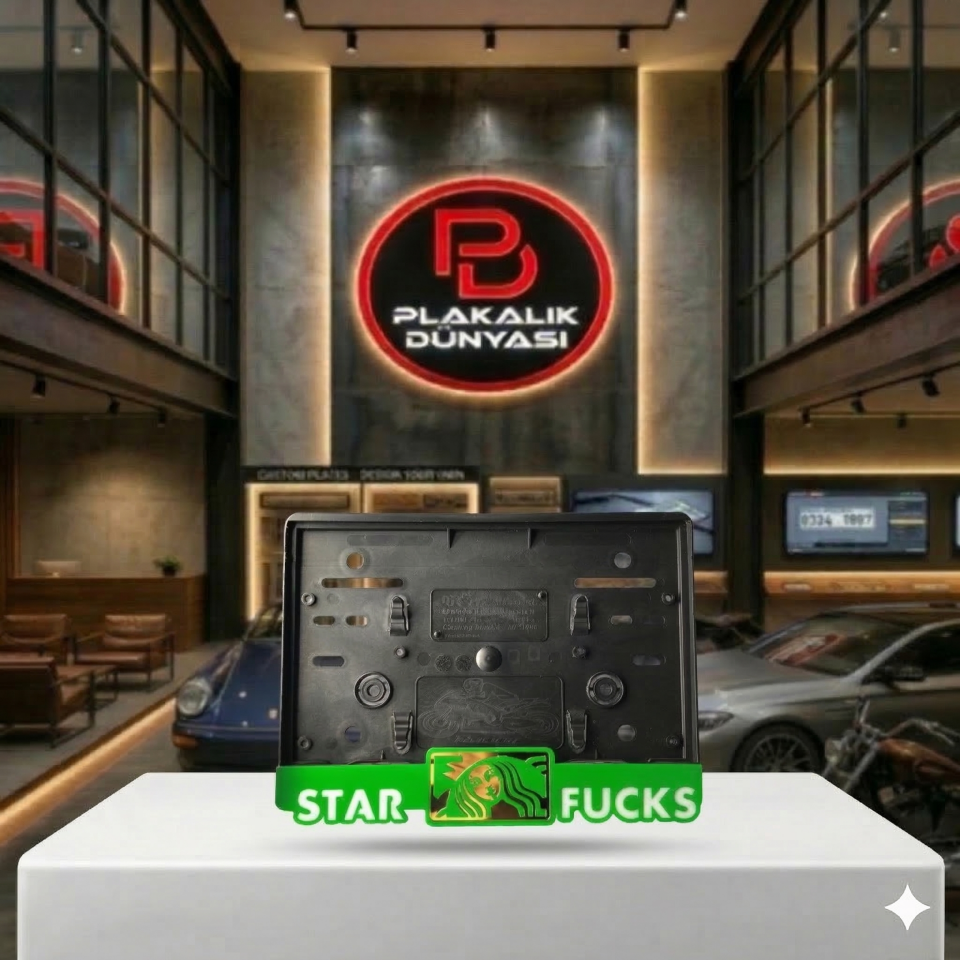 Starfucks Motor Plakalık (Tek Adet) Takmatik Pleksi Lazer Kesim 3D Tasarım