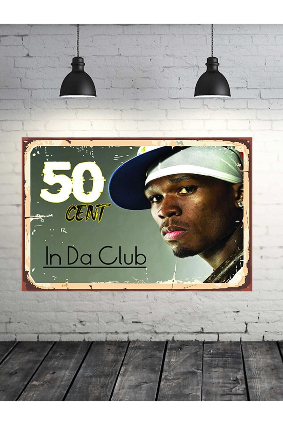 50 Cent Tasarımlı 20x30 Cm Retro Ahşap Tablo