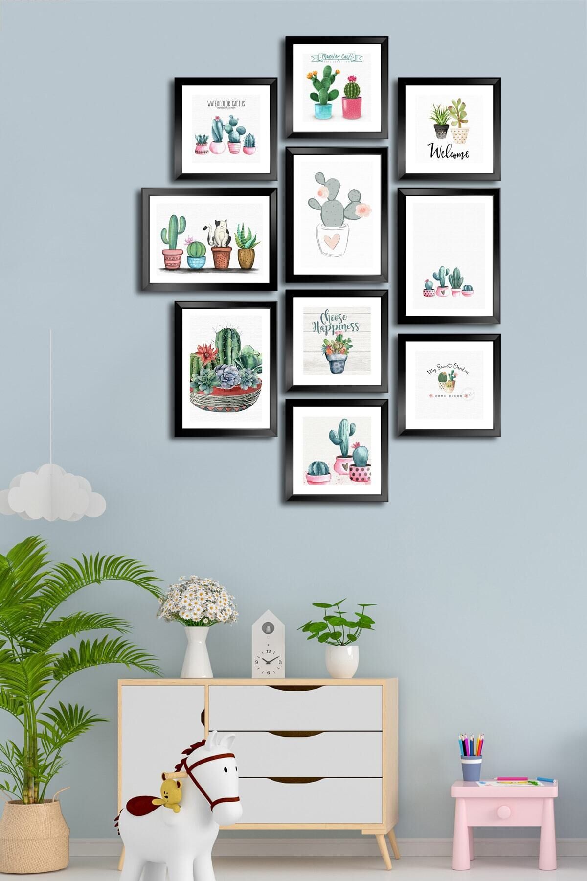 10 Parçalı Çerçeve Görünümlü Mdf Tablo Seti Flm069