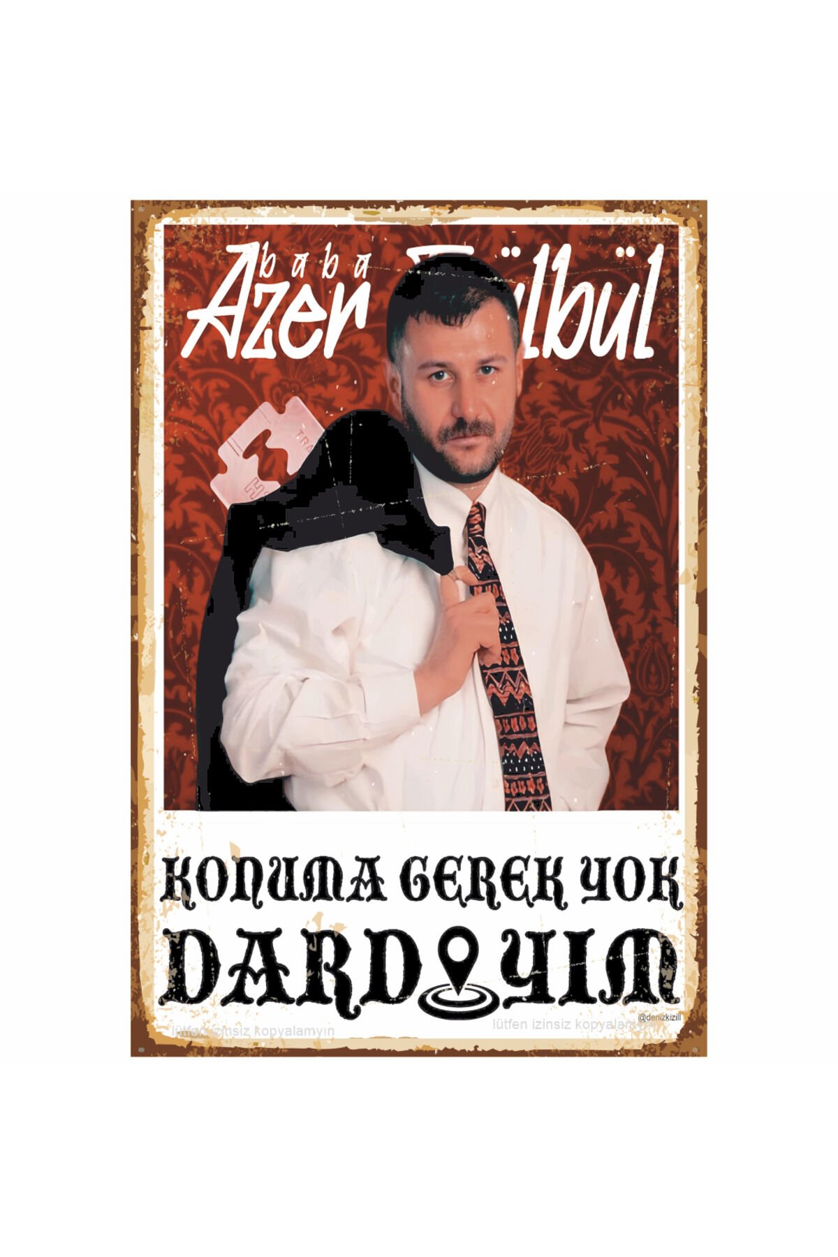 azer bülbül arabesk müzik atarlı sözler ev dekorasyon tablo retro ahşap poster