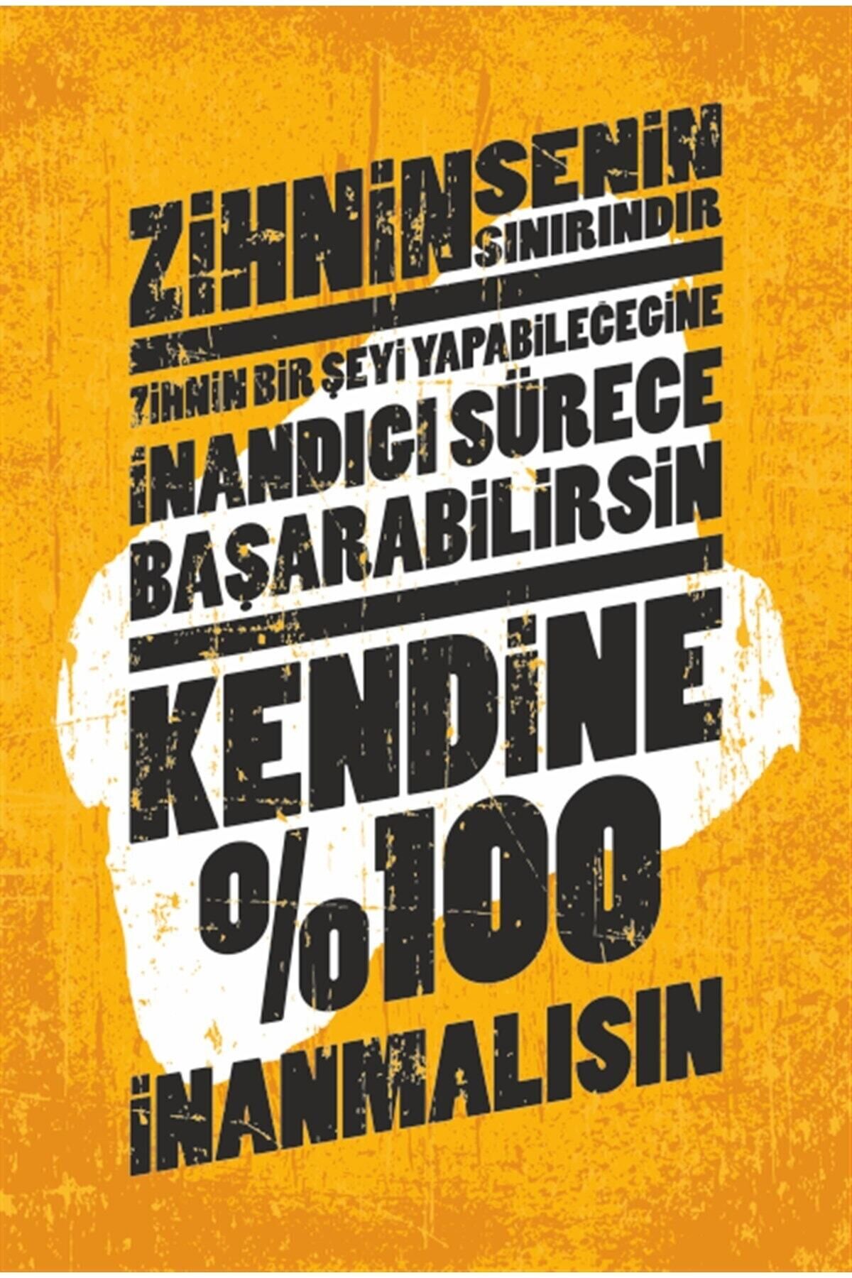 Cesur Kararlar Motivasyon Başarı Retro Ahşap Poster