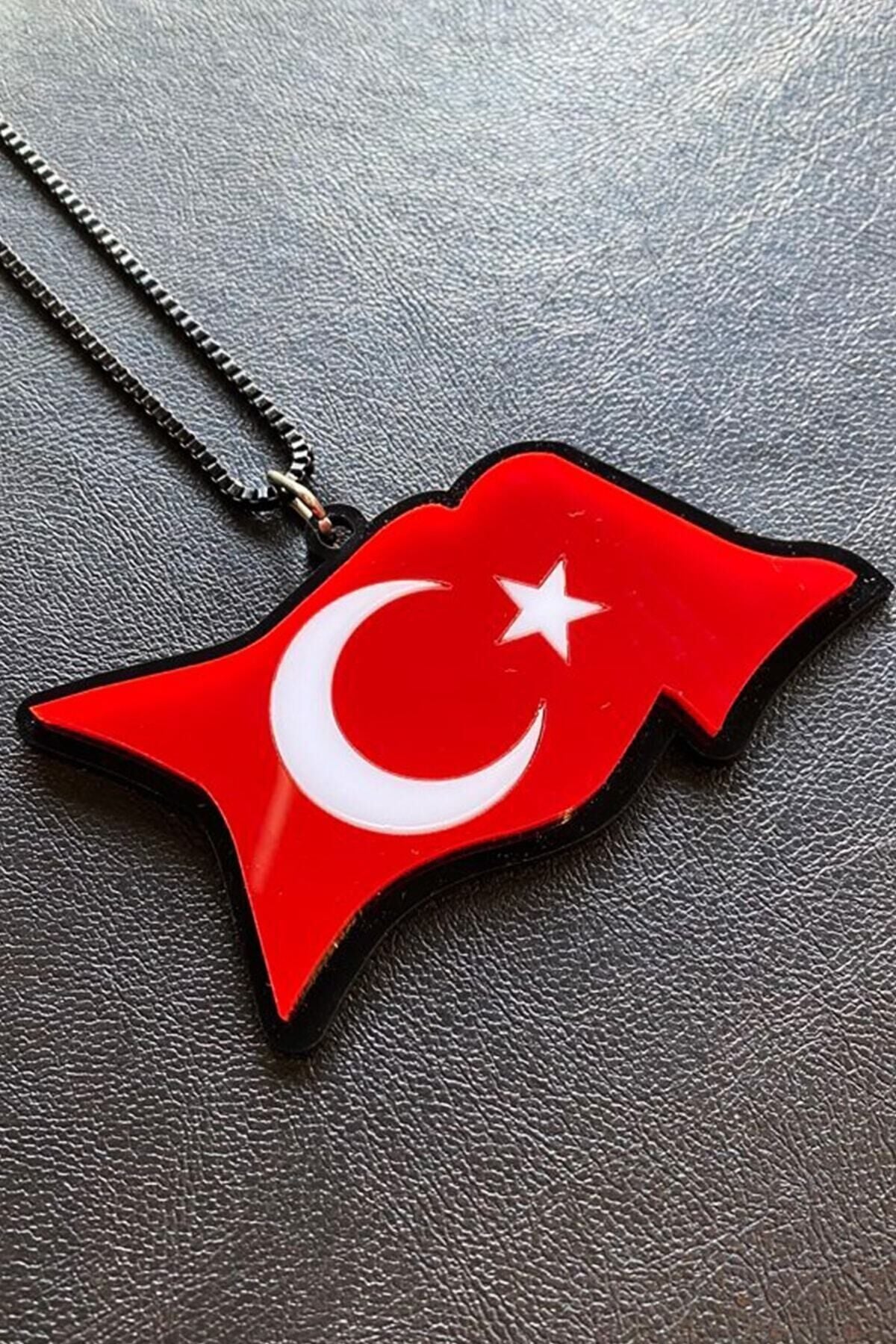 Türk Bayrağı Pleksi Dikiz Ayna Süsü