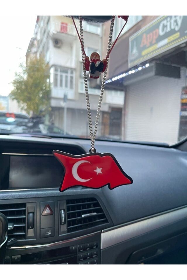 Türk Bayrağı Pleksi Dikiz Ayna Süsü