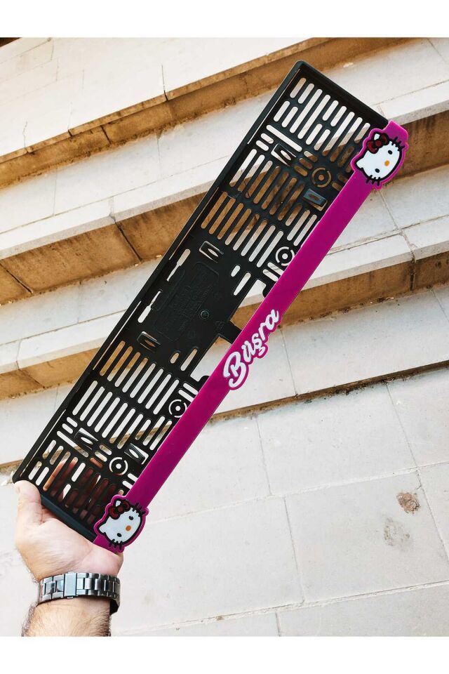 Plakalık Lazer Kesim Pleksi Uyumlu (2 Adet)Hello Kity(araç için) KİŞİYE ÖZEL PLAKALIK