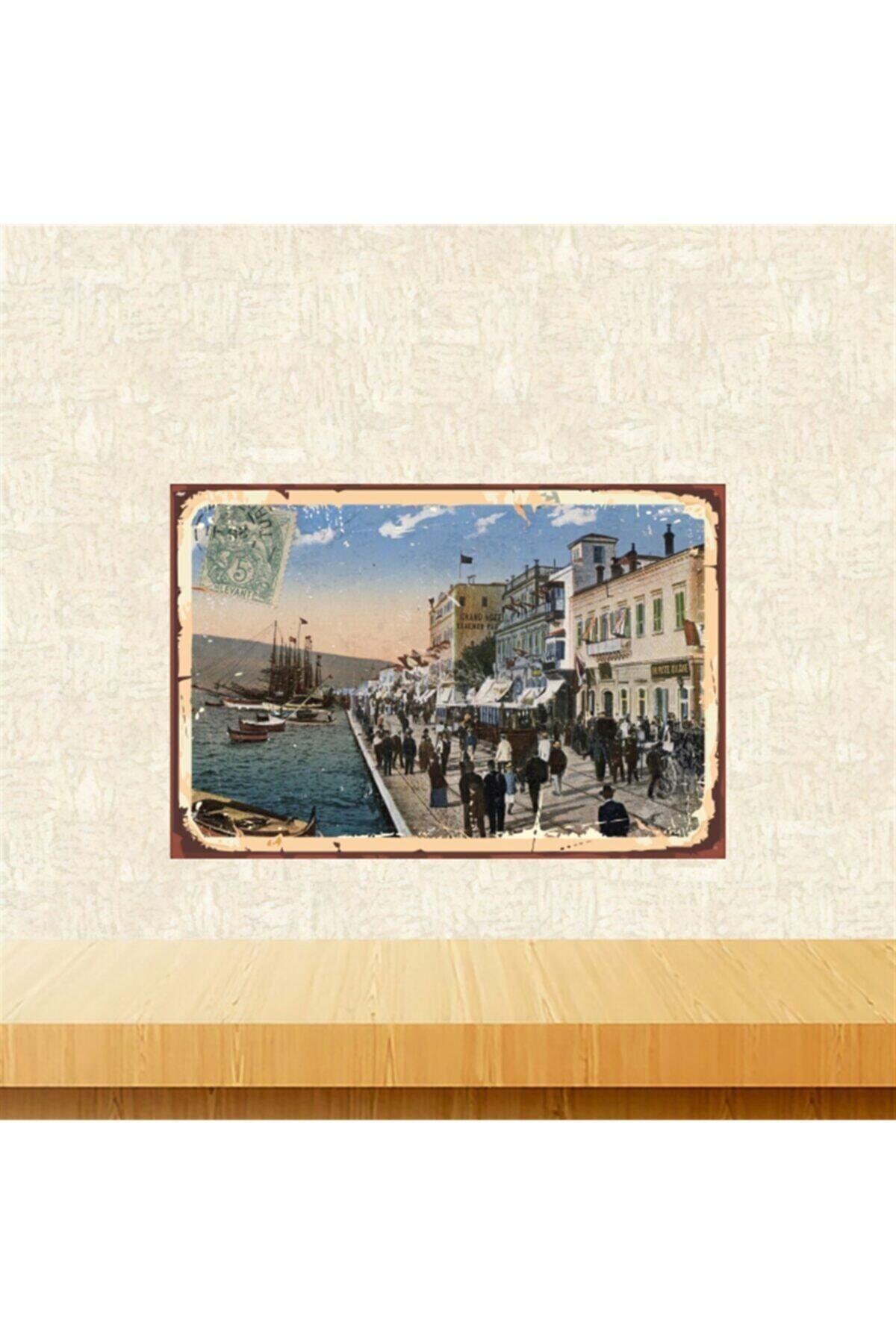 Manzara Retro Ahşap Tablo 20-30 Cm Tkfx5754