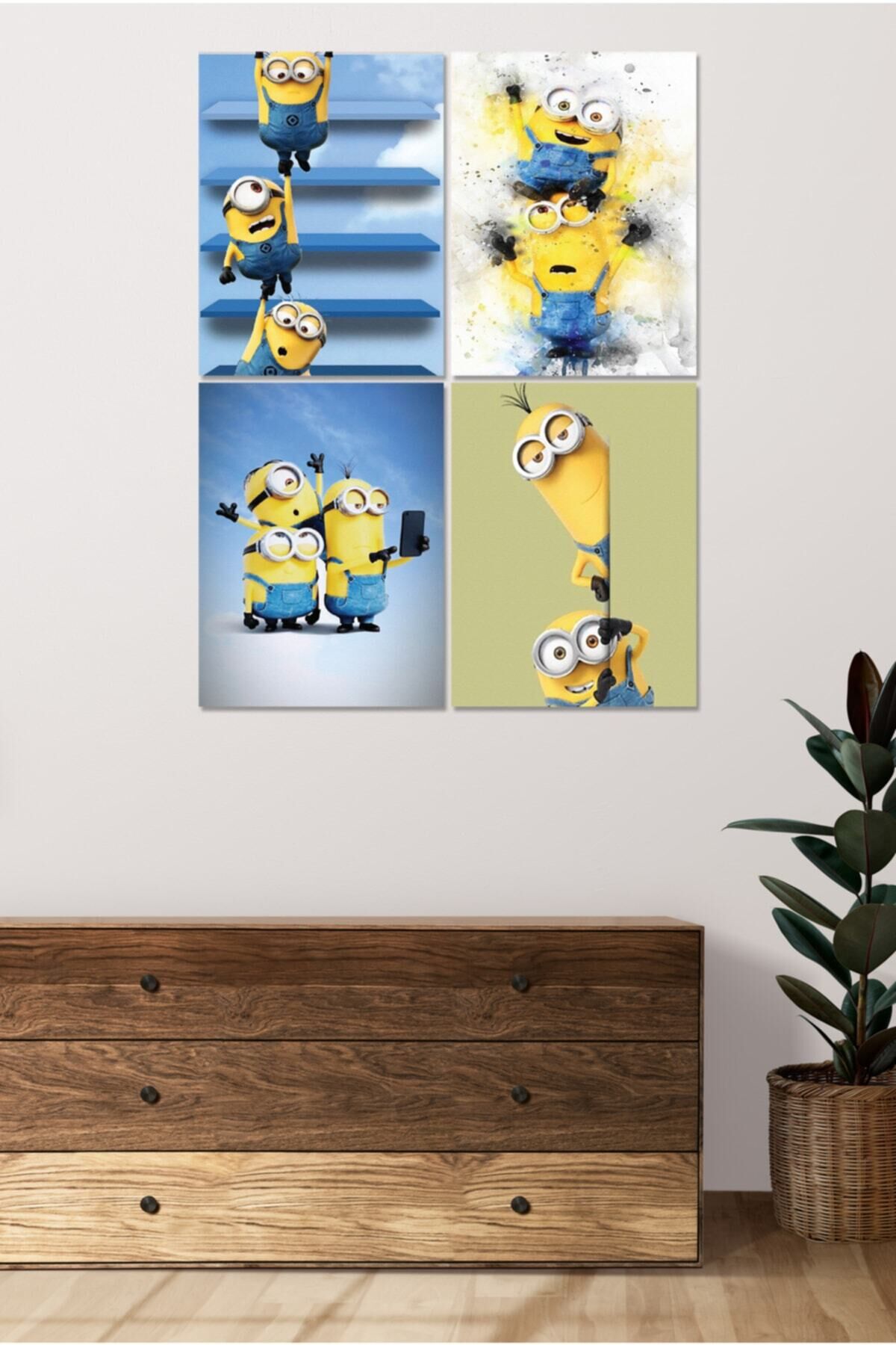 4 Parçalı Çerçeve Görünümlü Mdf Tablo Seti Dnu059