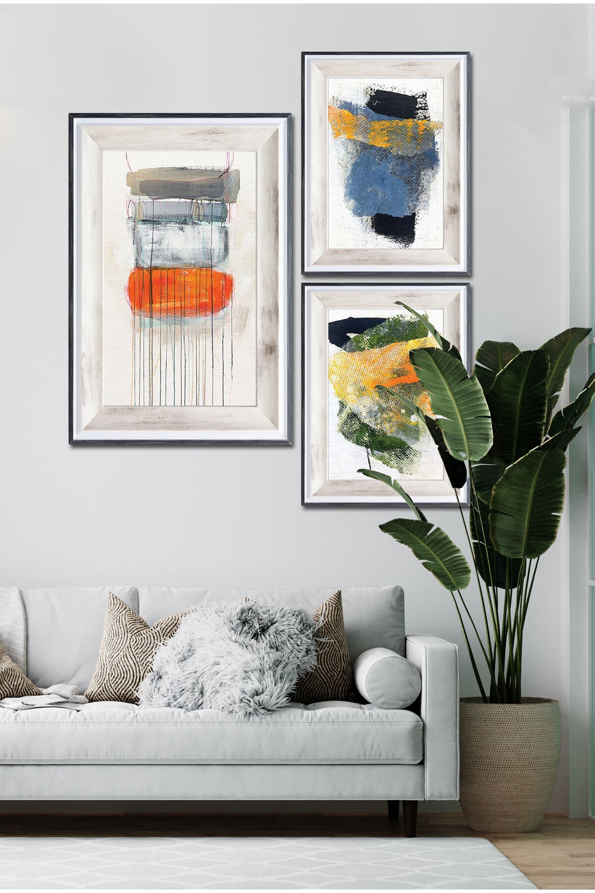 Parçalı Çerçeve Görünümlü Mdf Tablo Seti DNS