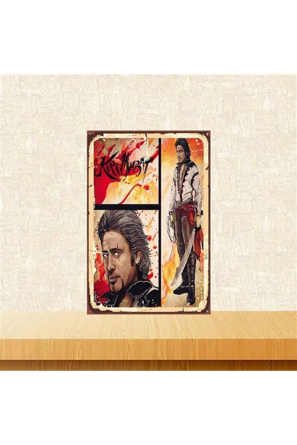 Kara Murat Cüneyt Arkın 20-30 cm Retro Ahşap Poster