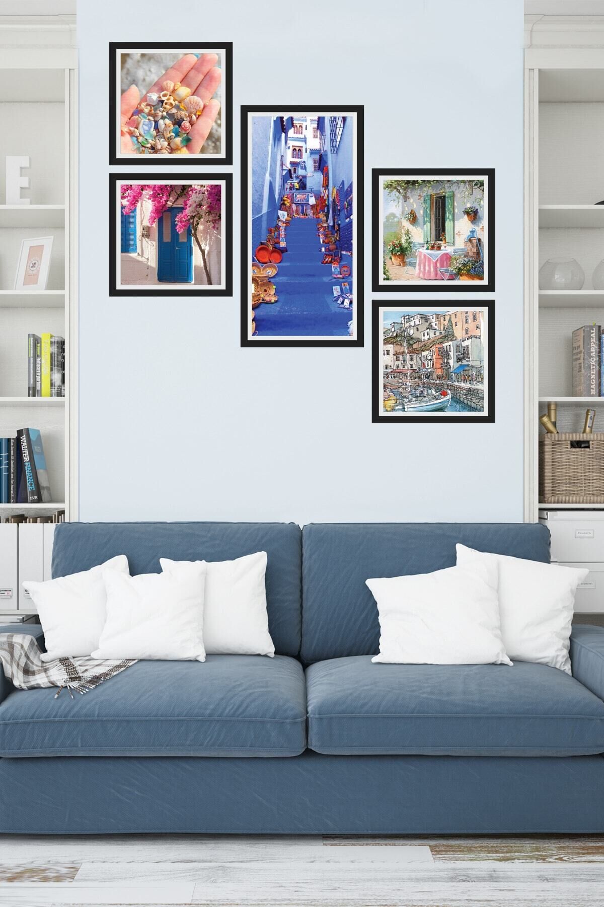 Collage Style 5 Parçalı Mdf Tablo Atf286