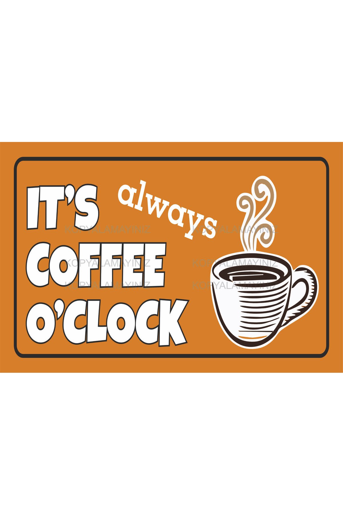 kahve saati ev mutfak kafe bar dekorasyon tablo plaka retro ahşap poster