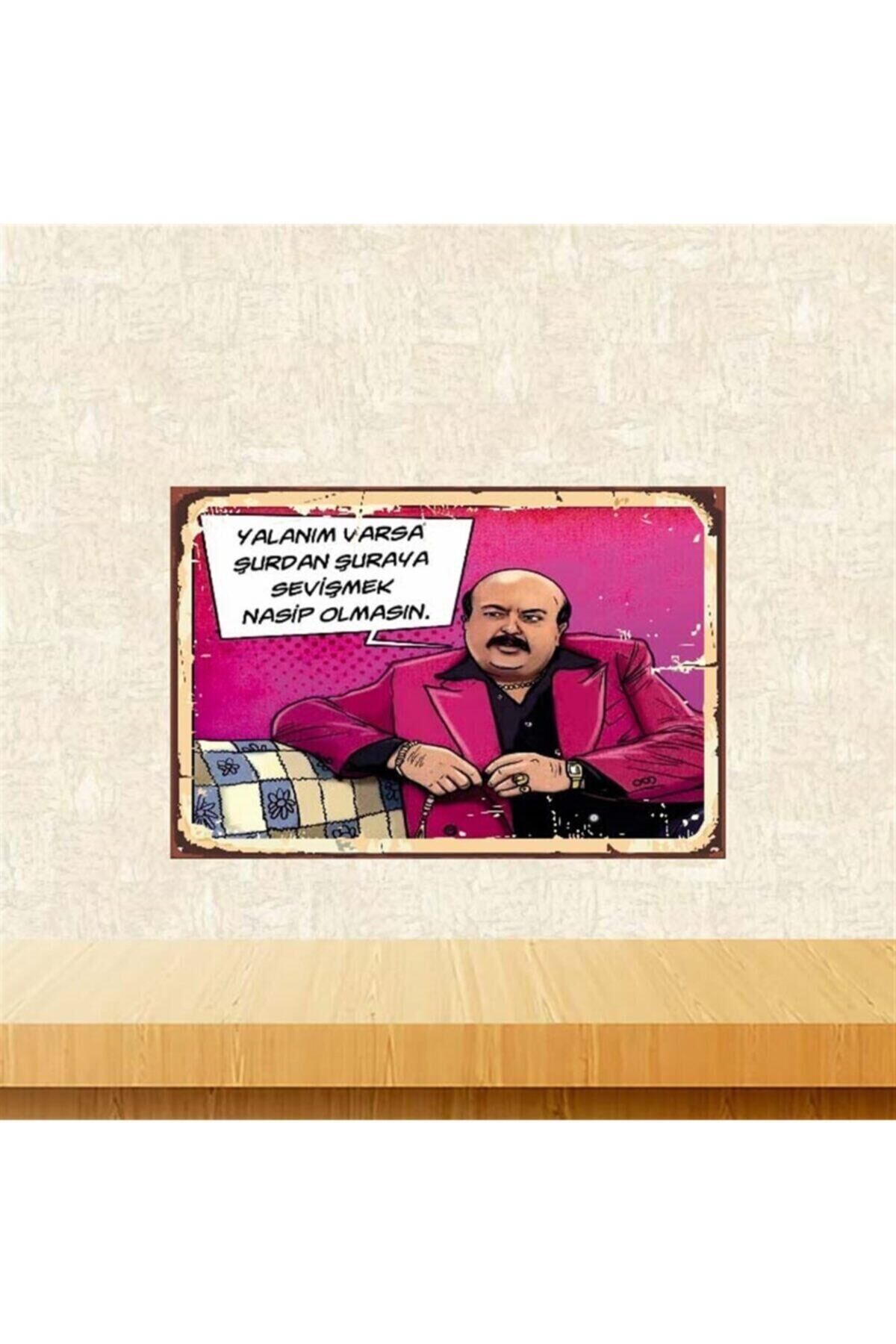 Yalanım Varsa Saldıray Abi 20-30 cm Retro Ahşap Poster