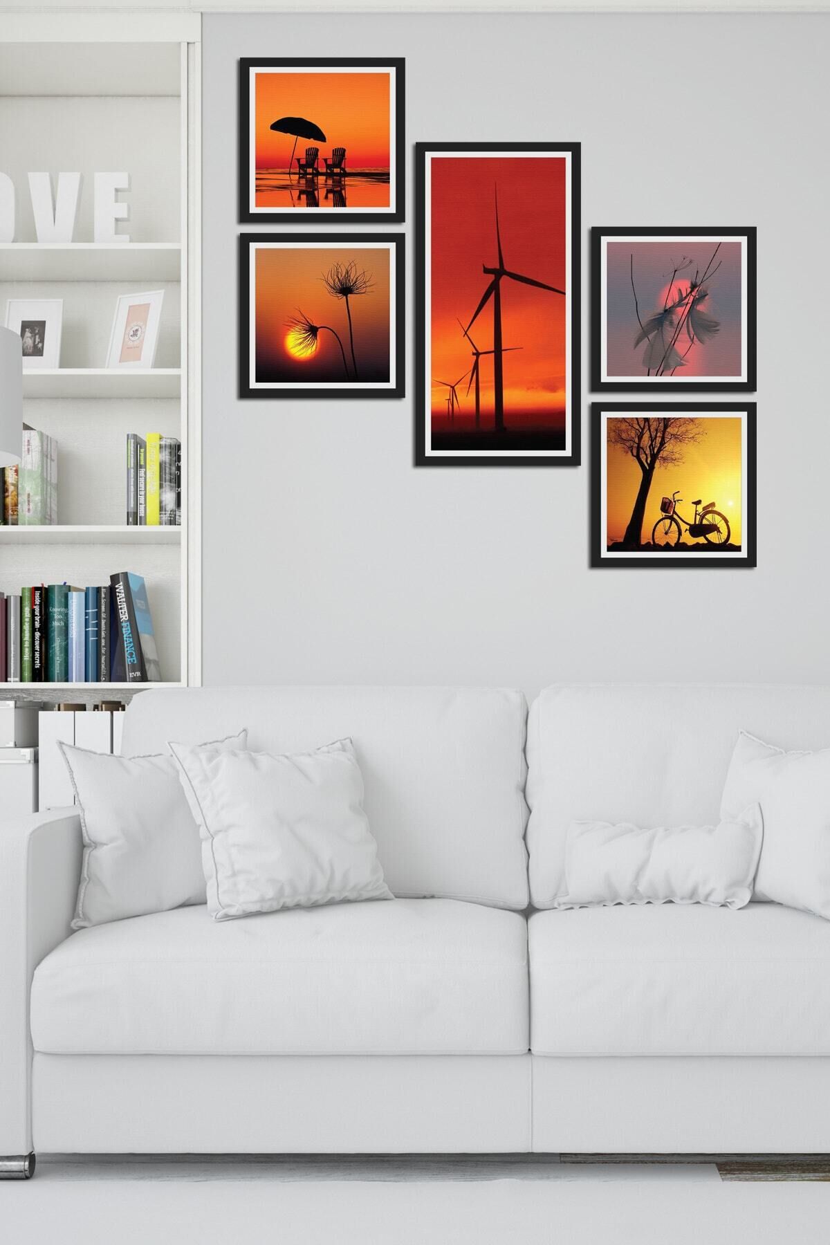 Collage Style 5 Parçalı Mdf Tablo Atf209