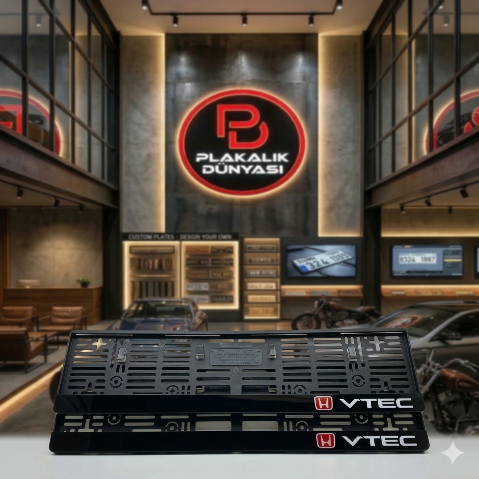 Honda VTEC Logolu 3D Pleksi Plakalık (Ön + Arka Set) – Takmatik Sistem