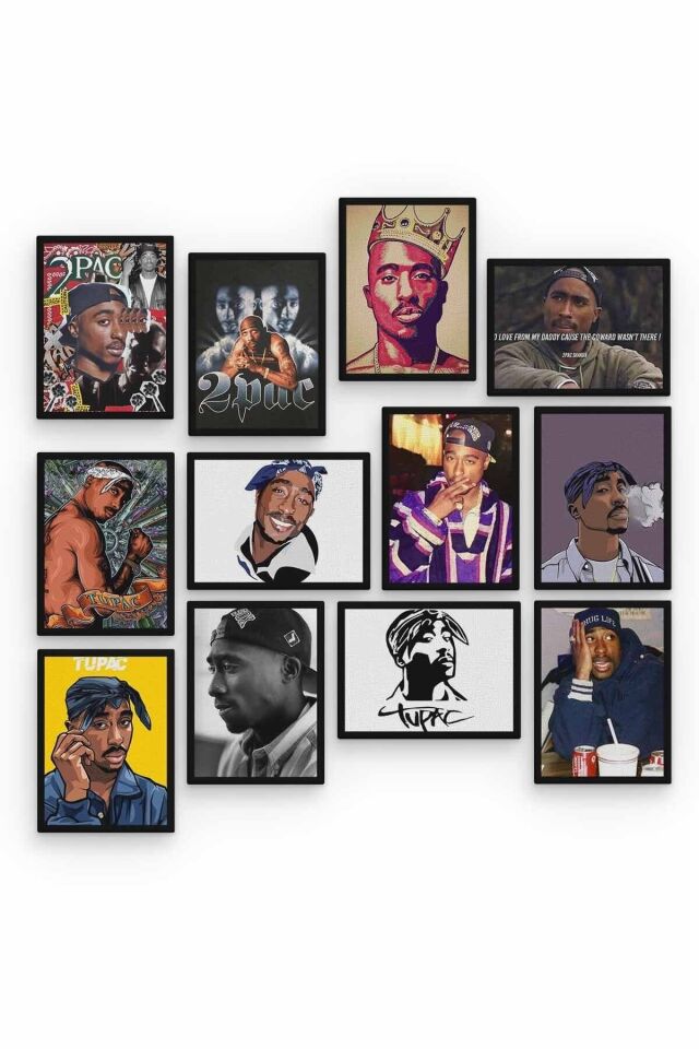 2pac 12 Parça Ahşap Mdf Tablo Zlltb404