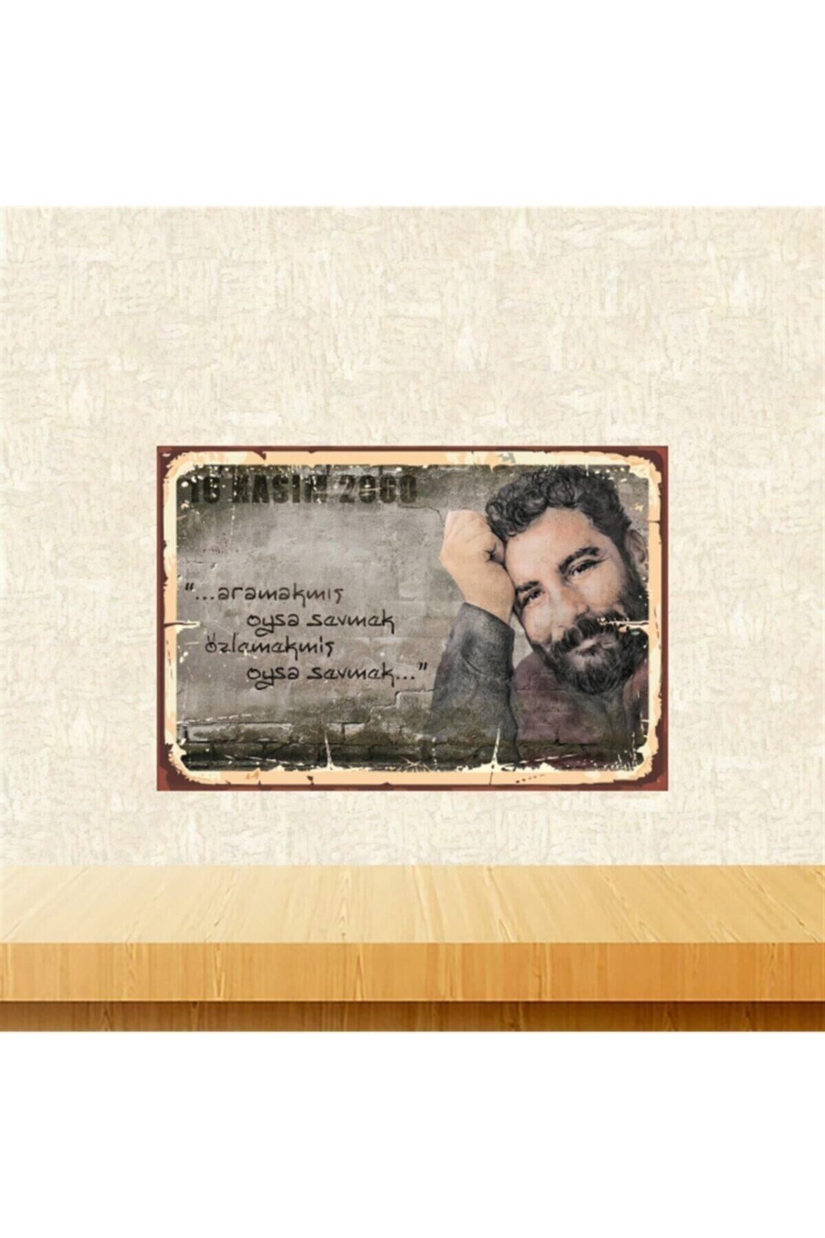 Ahmet Kaya Özlemekmiş Oysa Sevmek 20-30 Cm Retro Ahşap Poster Tkfx4371