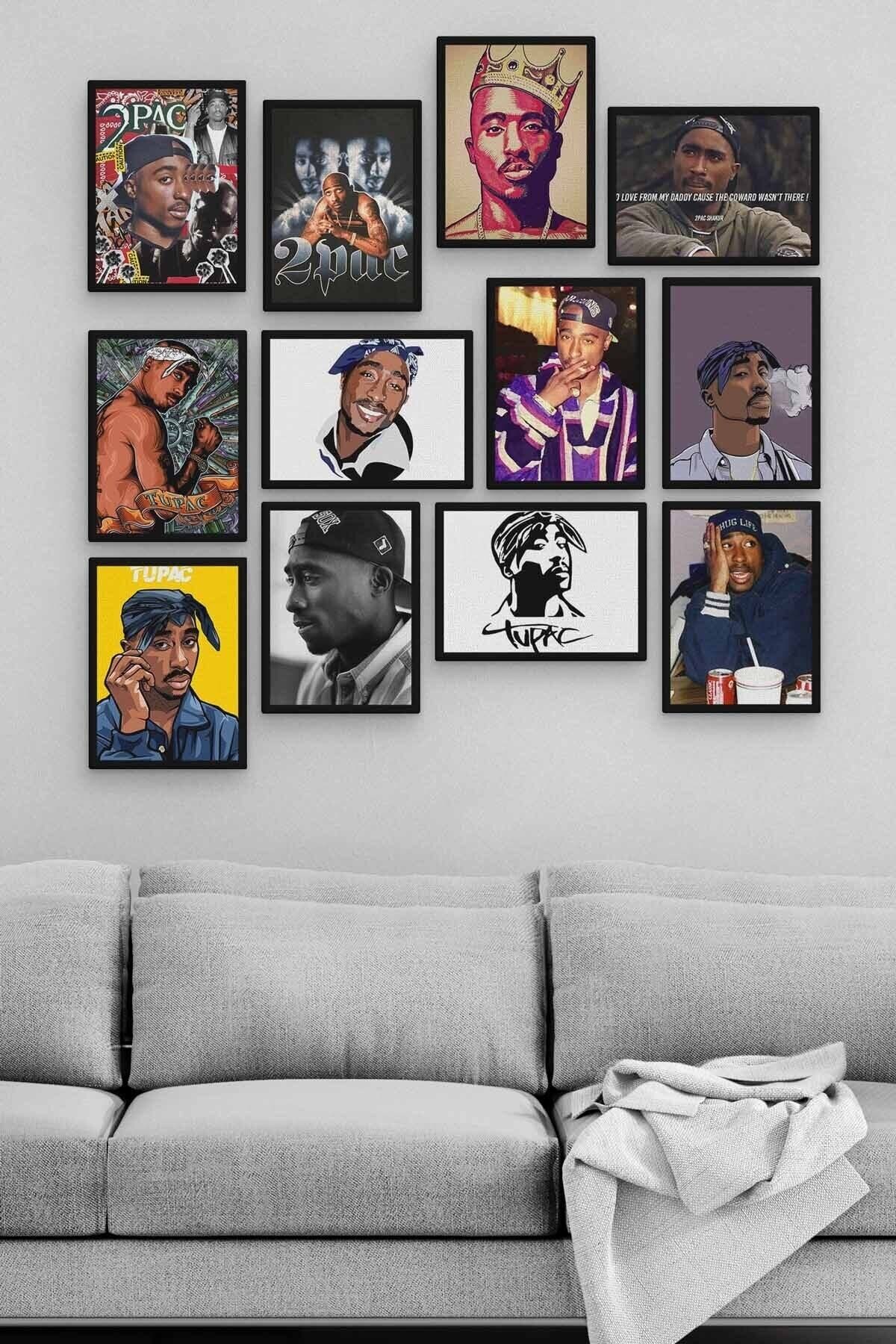 2pac 12 Parça Ahşap Mdf Tablo Zlltb404