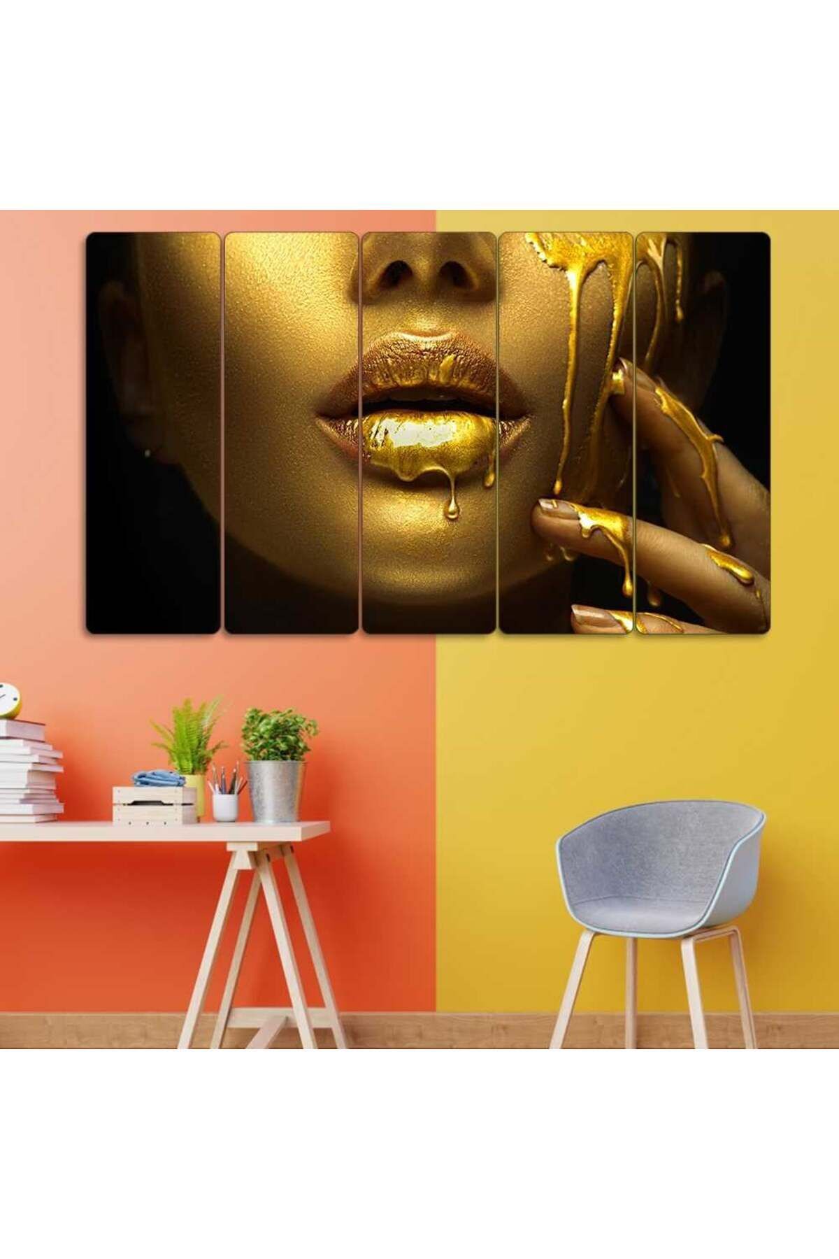 Gold Kadın - 5 Parçalı Tablo