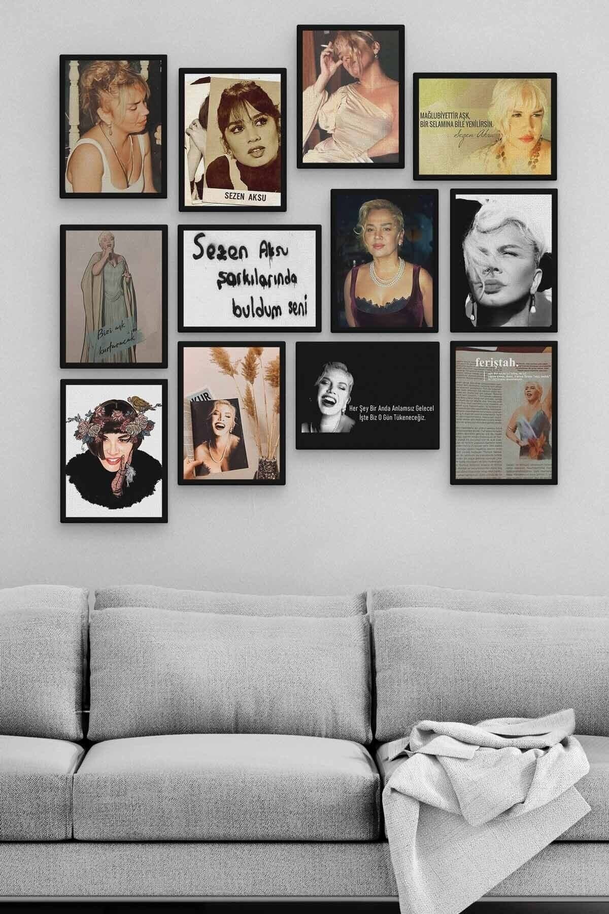 Sezen Aksu 12 Parça Ahşap Mdf Tablo