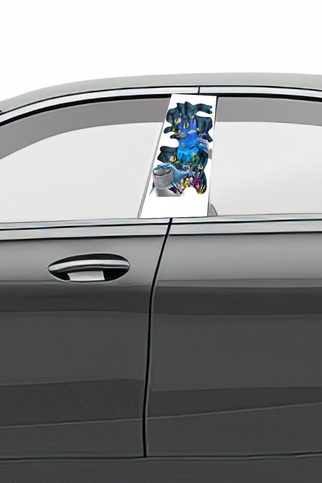 Araç Kapı Direk Kaplama Folyosu Desenli (Sağ Sol Takım) (2 Adet) - 22x50 Cm