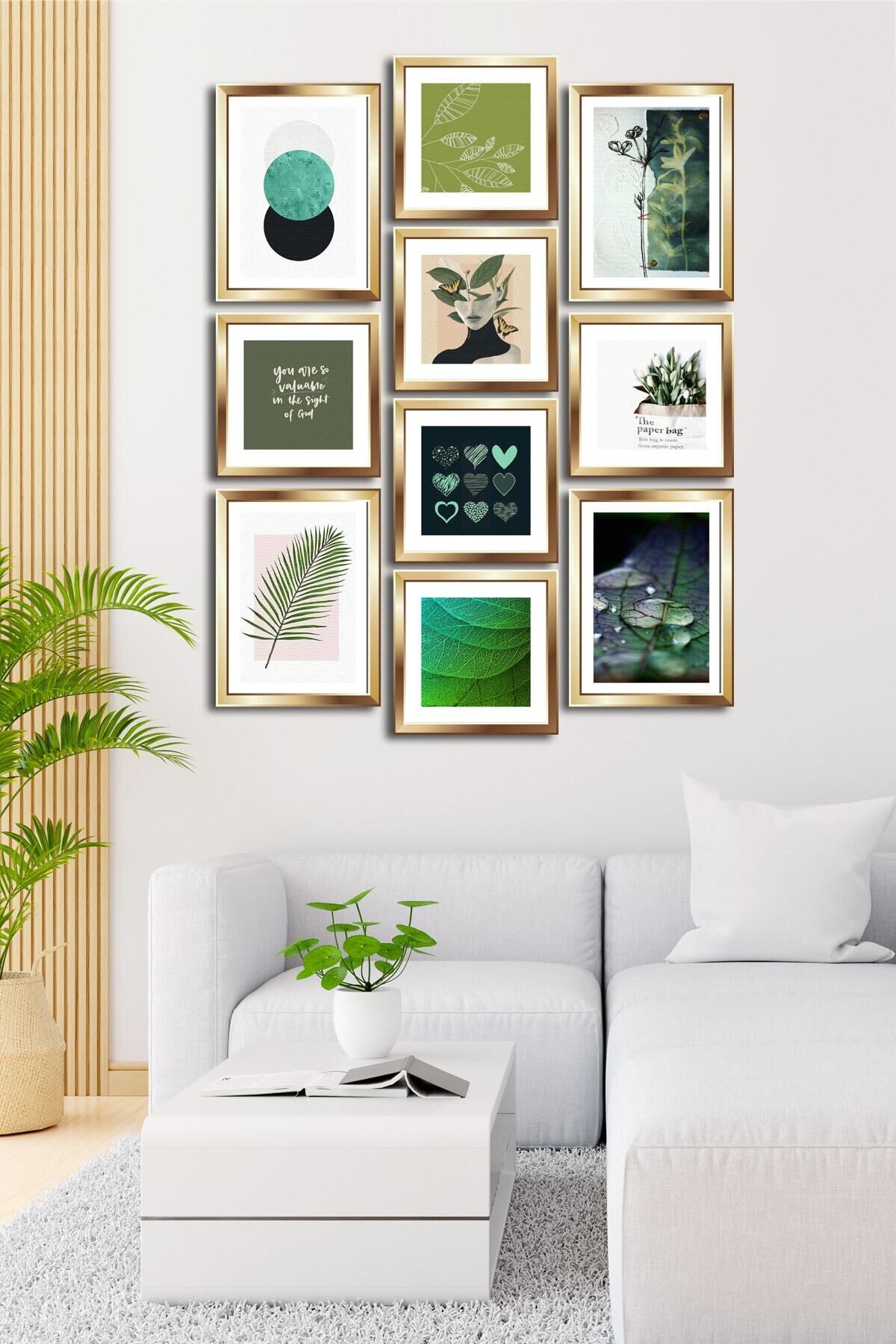 10 Parçalı Çerçeve Görünümlü Mdf Tablo Seti Flm035