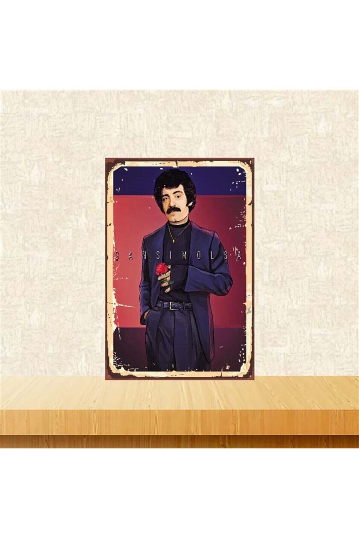 Şansım Olsa Müslüm Gürses Temalı Retro Ahşap Tablo 20 30 cm Tkfx4052