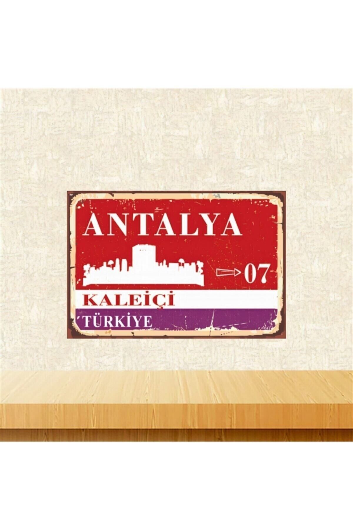 Antalya Kaleiçi 20-30 Cm Retro Ahşap Tablo Tkfx5766