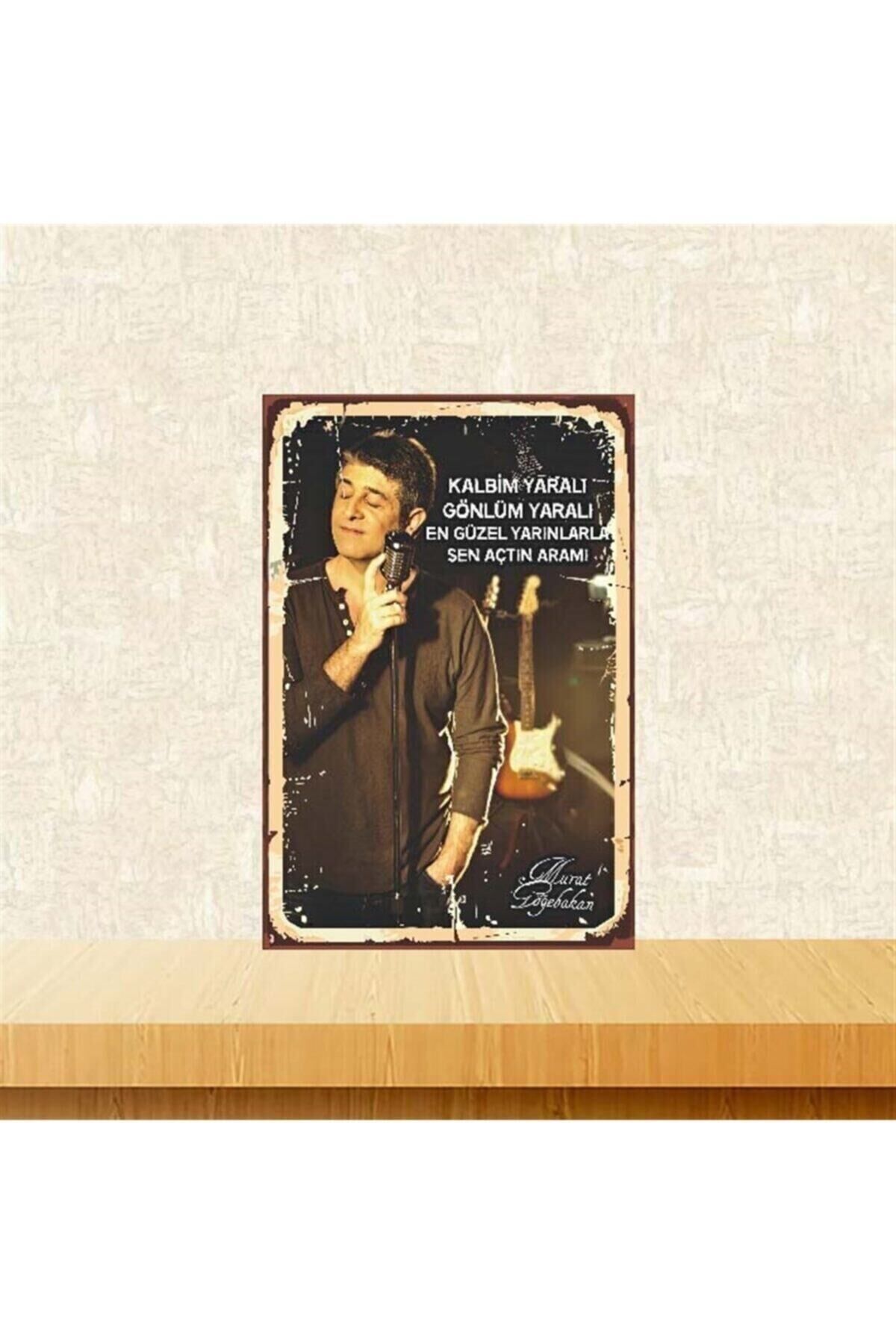 Murat Göğebakan Kalbim Yaralı Retro Ahşap Poster 20x30 Cm