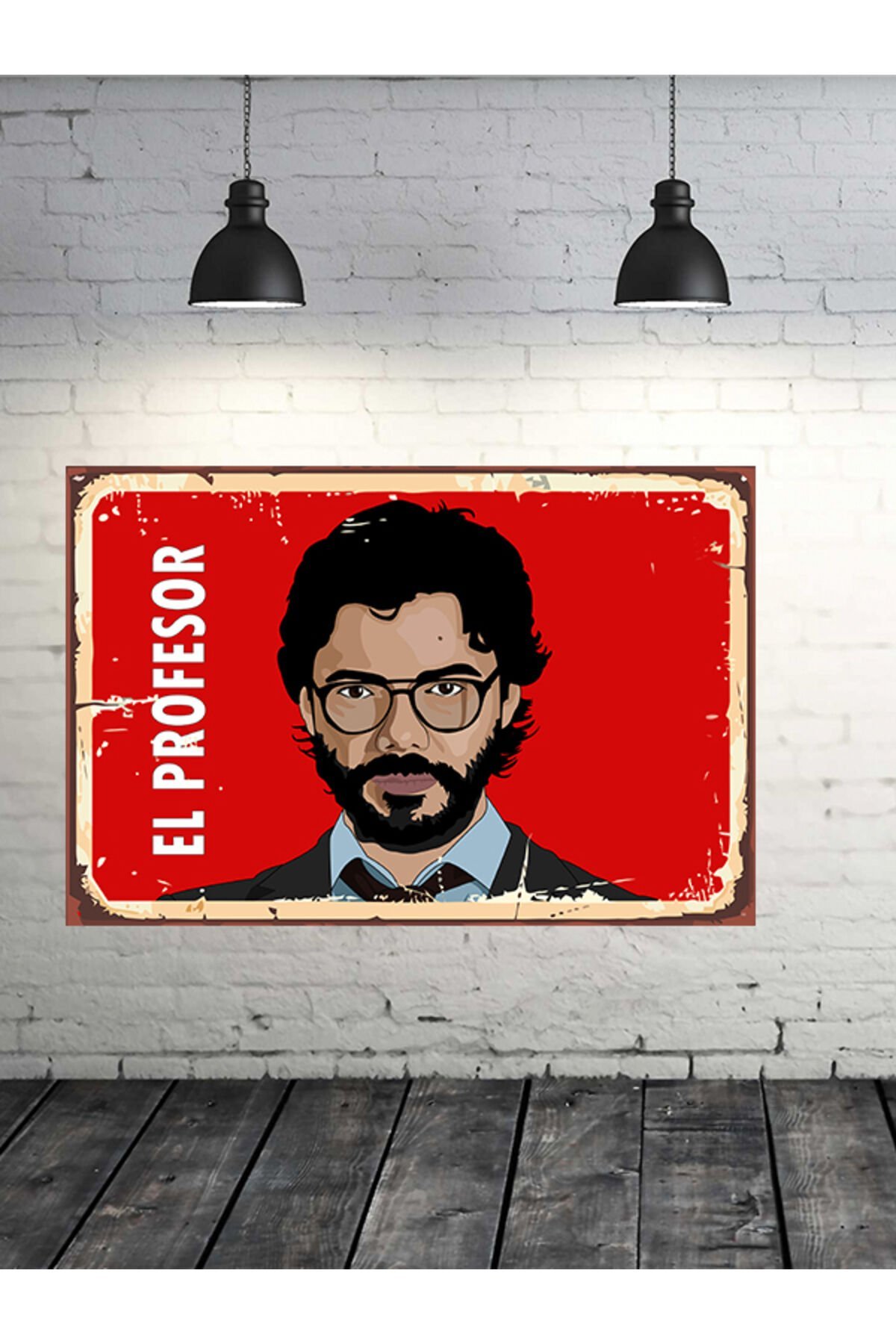 La Casa De Papel El Profesor 20x30 Cm Retro Ahşap Tablo