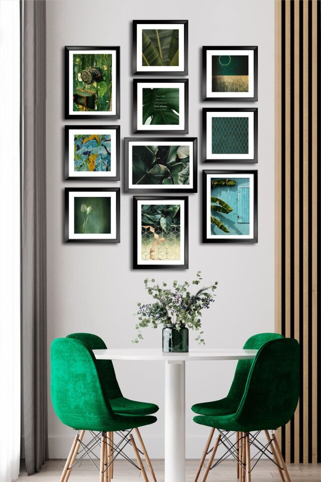 10 Parçalı Çerçeve Görünümlü Mdf Tablo Seti Flm134