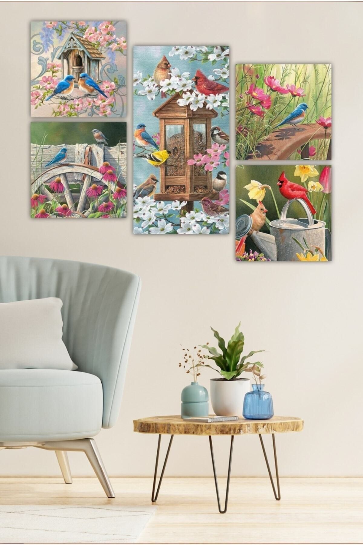 Collage Style 5 Parçalı MDF Tablo ATF180