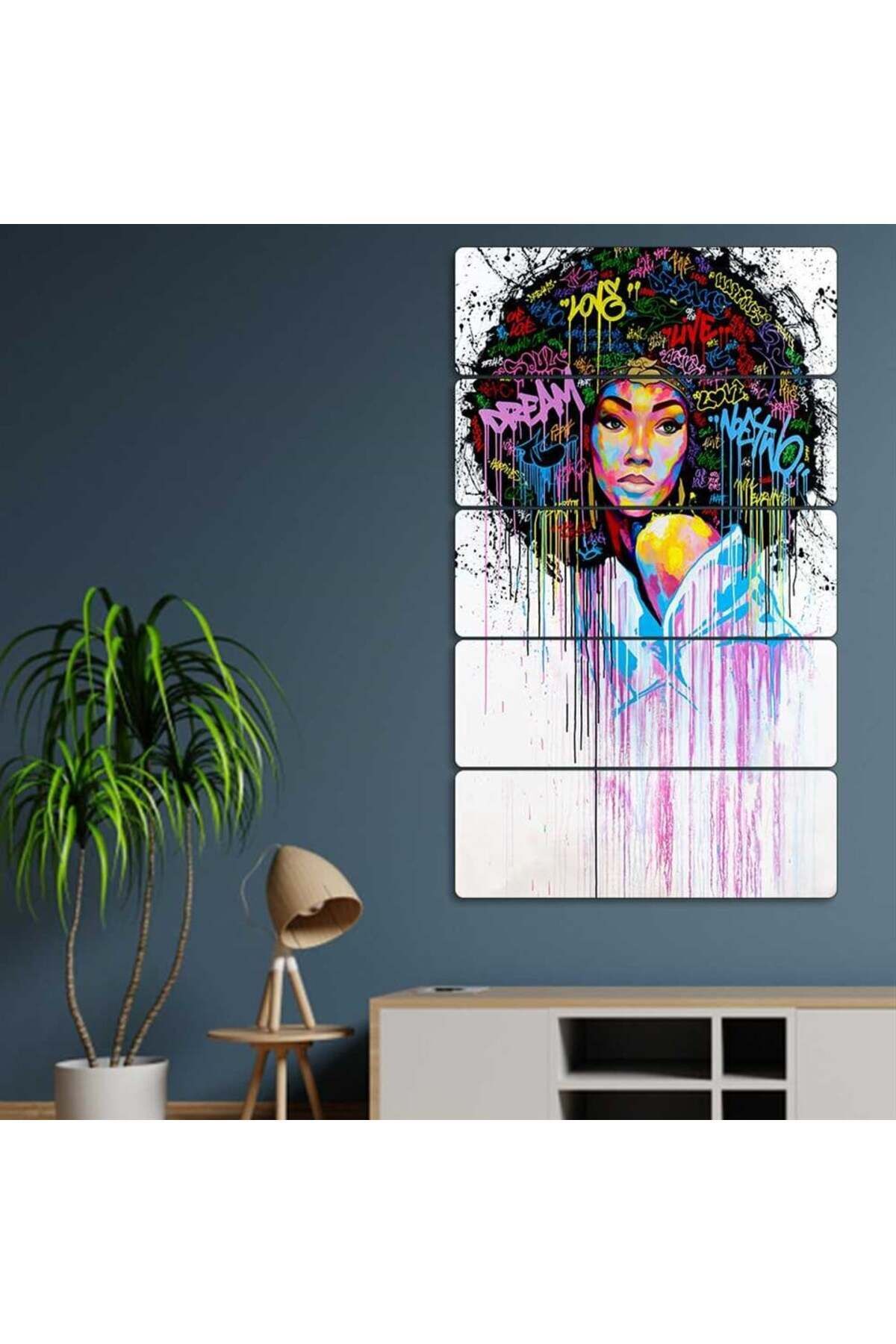 Kıvırcık Kadın, Saçlarındaki Sözler - 5 Parçalı Tablo