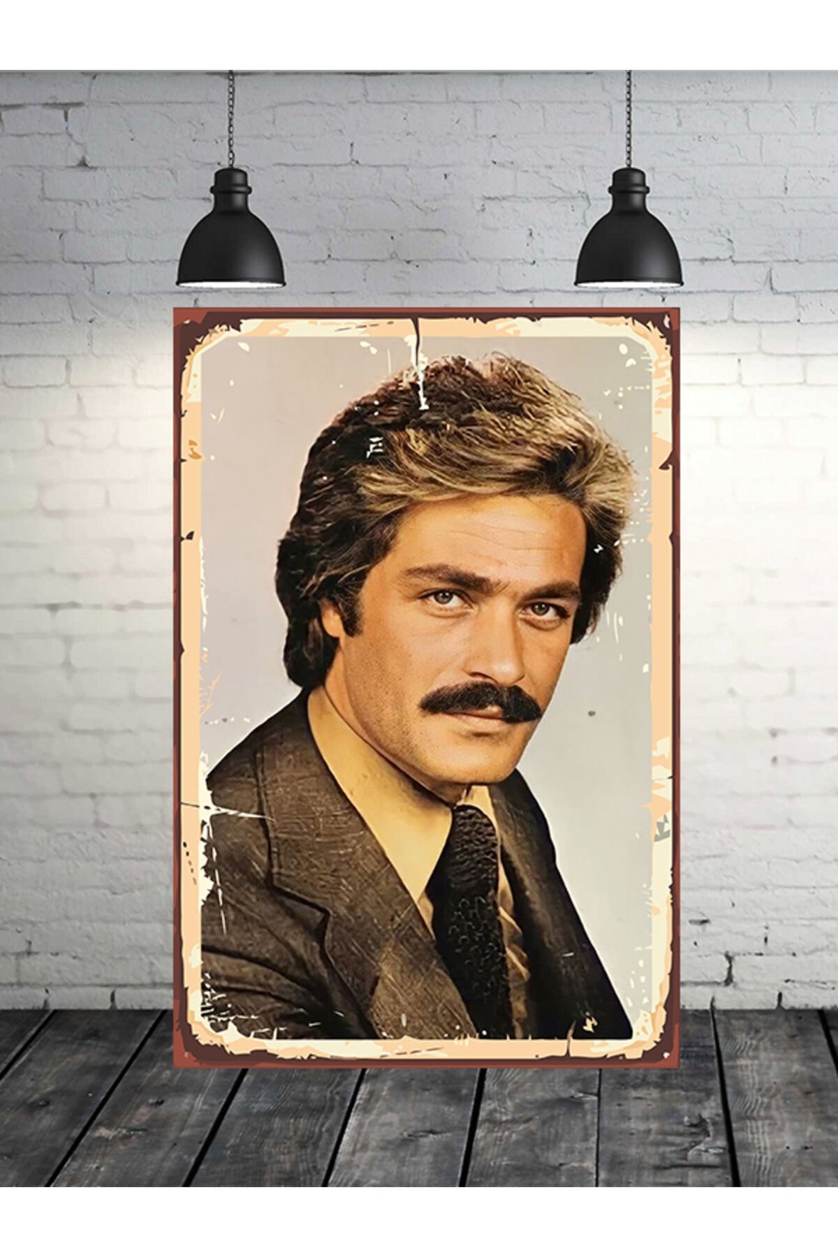 Kadir İnanır Renkli 20x30 Cm Retro Ahşap Tablo